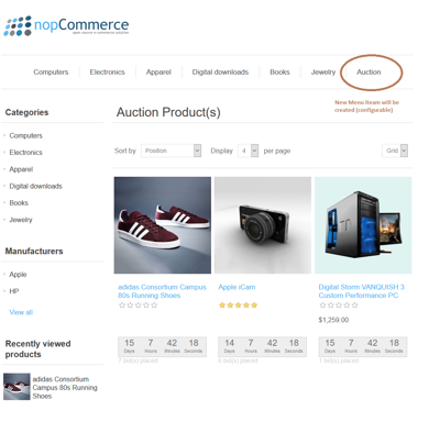 nopCommerce Auction Plugin. Free and Premium nopCommerce theme ...