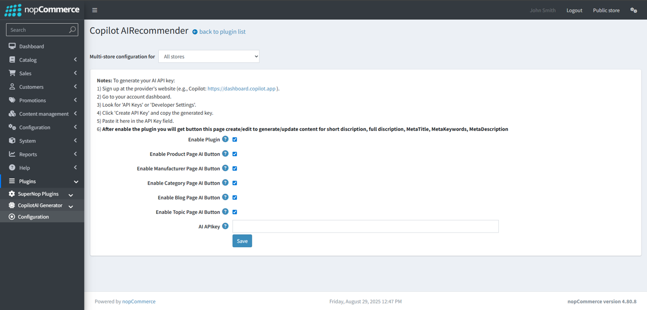 GitHub Copilot AI Content Generator Plugin for nopCommerce ...